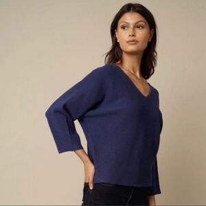Cyrus Ladies Navy Blue Waffle Dolman Sweater (MSRP: $79)